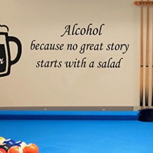 Alcohol Beer Bar Pool Man Cave Pub Club Pint Funny Salad Wall Art Stickers Decal